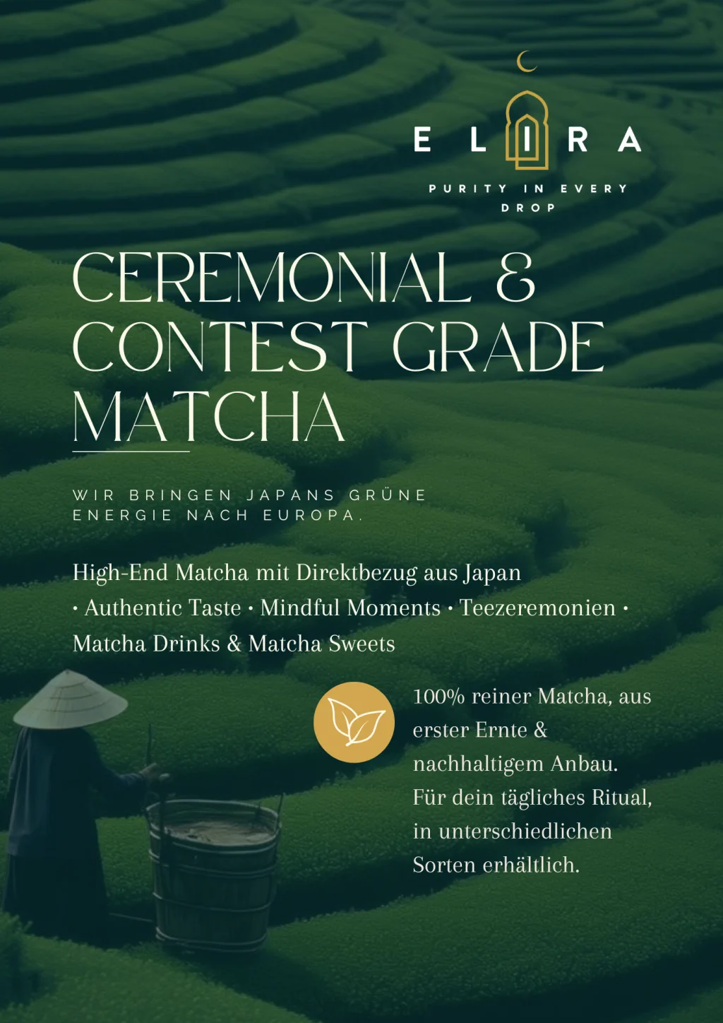 Handverlesene Teeblätter aus Japan für Ceremonial und Contest Grade Matcha von Elira