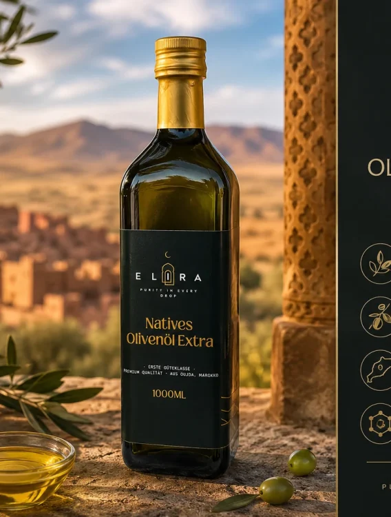 Elira Natives Olivenöl Extra in der 1-Liter-Flasche – hochwertiges kaltgepresstes Olivenöl für Küche und mediterrane Gerichte